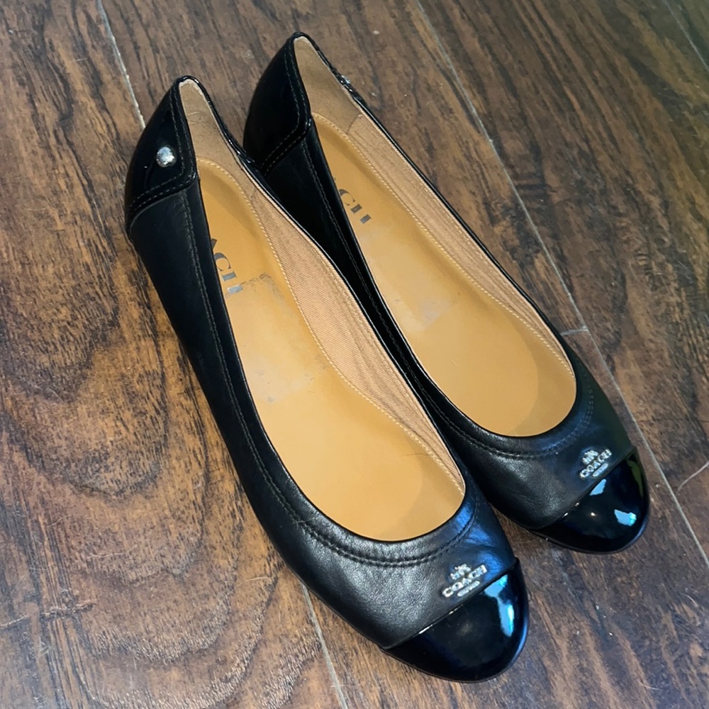 Coach Black Flats with Glossy Finish